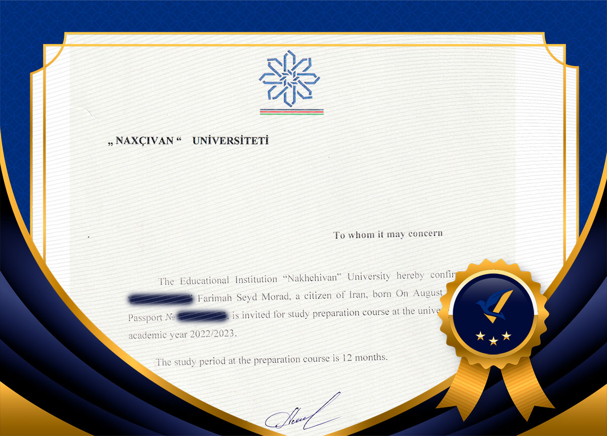 پذیرش دانشگاه نخجوان فریماه عزیز