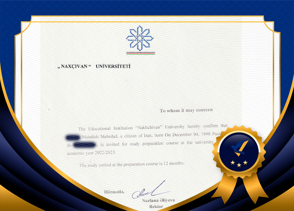 پذیرش دانشگاه نخجوان مهدیه عزیز