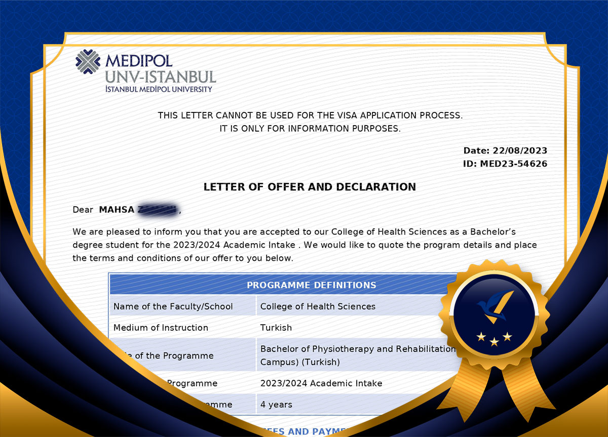 پذیرش رشته فیزیوتراپی و توانبخشی مهسا عزیز